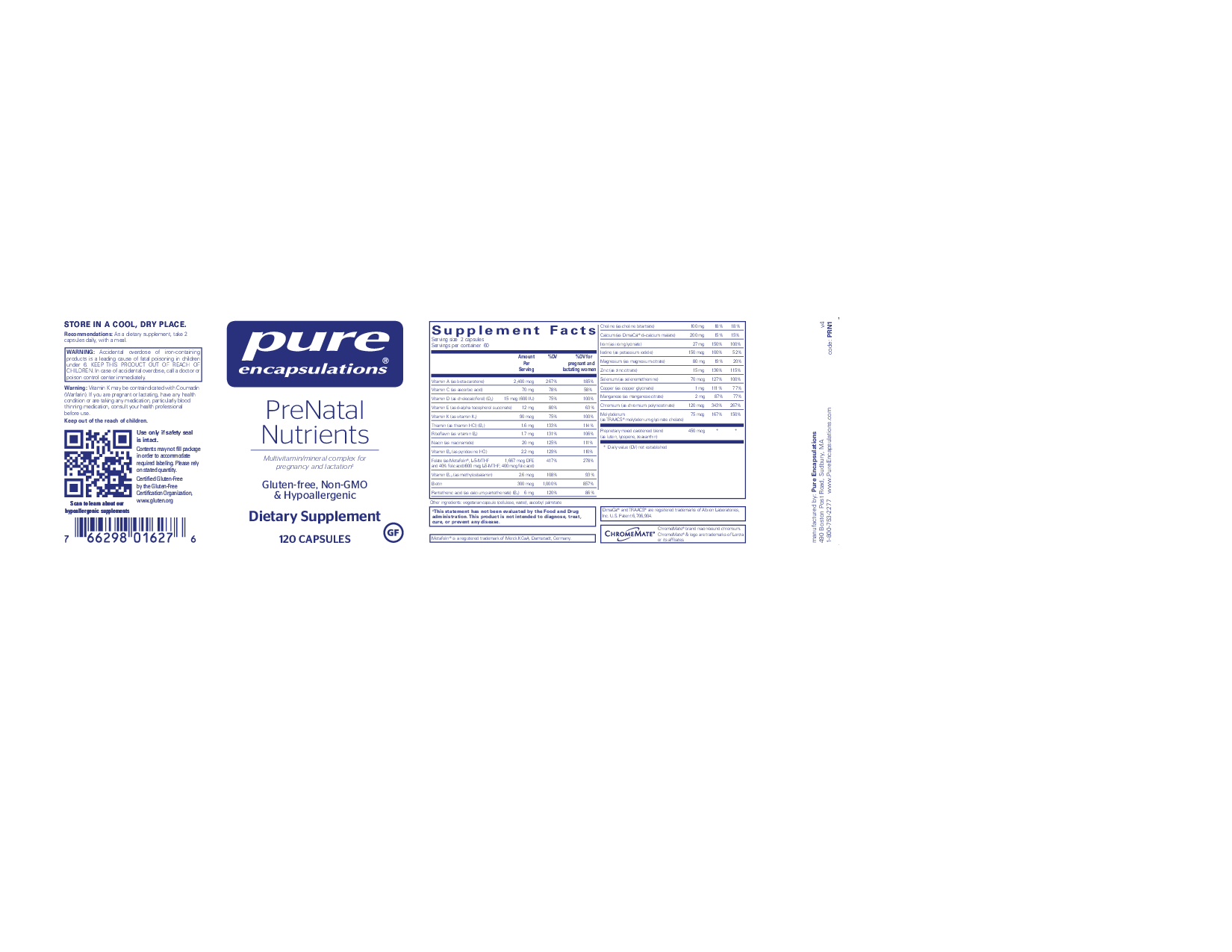 Pure Encapsulations PreNatal Nutrients