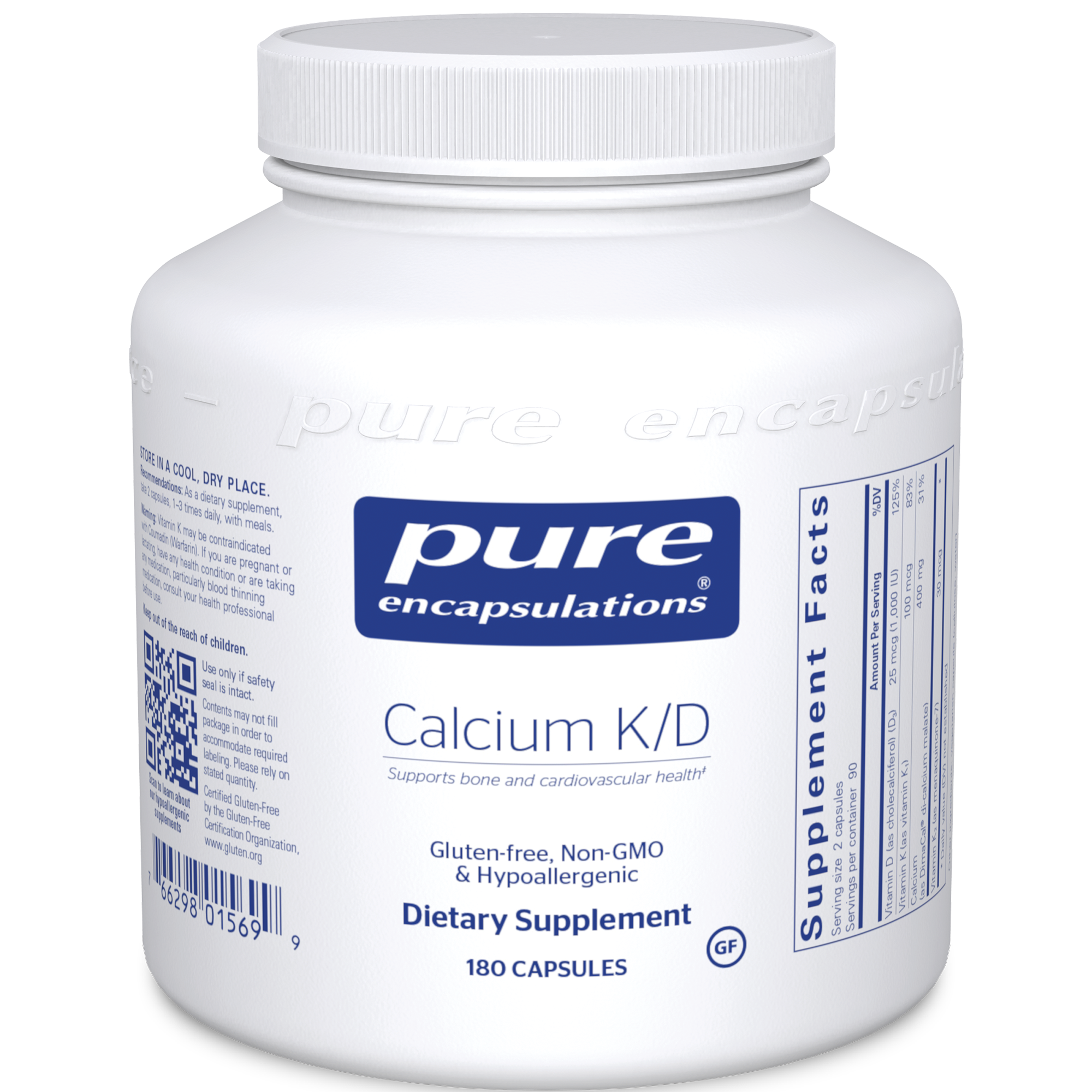Pure Encapsulations Calcium K/D 180 caps