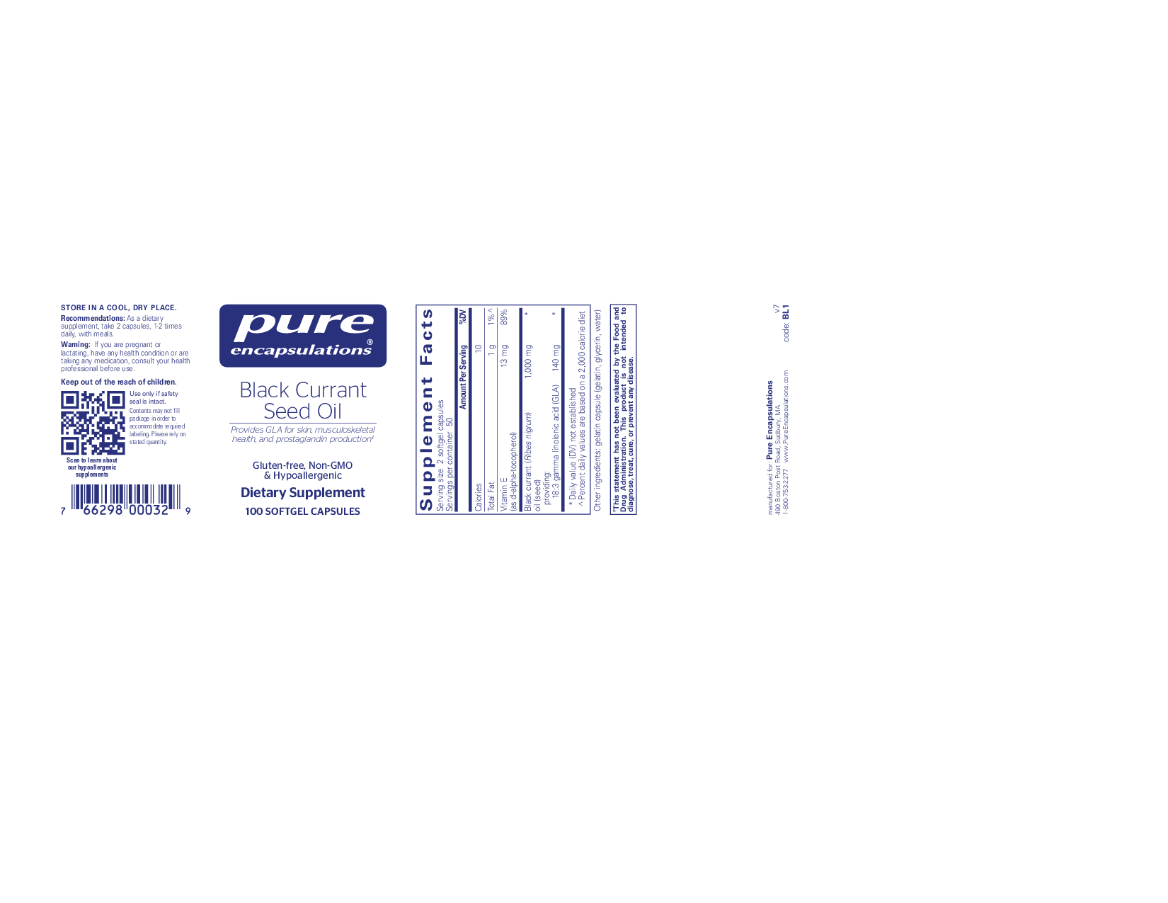 Pure Encapsulations Black Currant Seed Oil