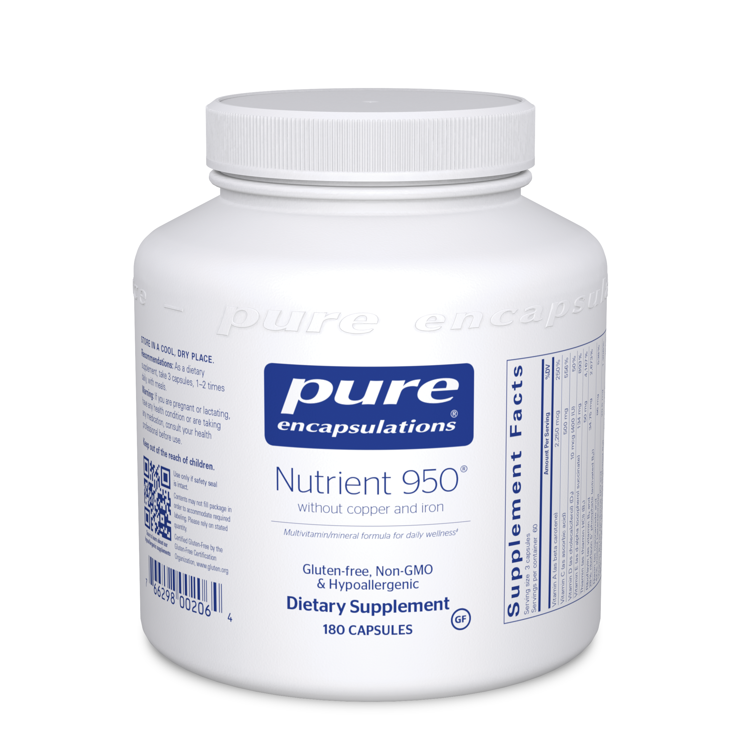 Pure Encapsulations Nutrient 950 w/o Cu & Fe