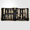 Korean Nail Clipper! World No. 1 Three Seven (777) Travel Manicure Grooming Kit Nail Clipper Set Gift Set Premium Nail Clipper Set (10 PCs), MADE IN KOREA, SINCE 1975. (Gold-Red Case)