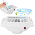 6W Quiet Table Nail Vacuum Cleaner Manicure Pedicure Tool Nail Dust Collector Device with Fan for Professional Nail Salon White(US)