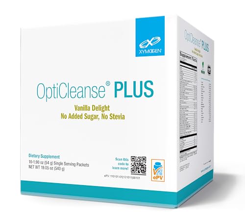 XYMOGEN OptiCleanse Plus No Sugar, No Stevia Vanilla Delight 10 Packets