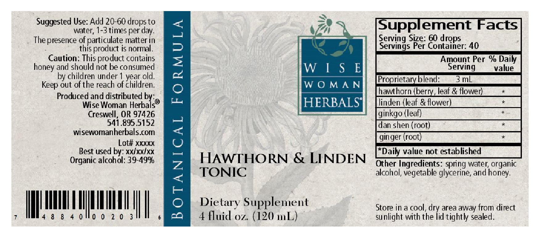 Wise Woman Herbals Hawthorne & Linden Tonic