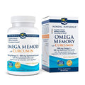 Nordic Naturals Omega Memory with Curcumin, Lemon - 60 Soft Gels - 1000 mg Omega-3 + 400 mg Optimized Curcumin - Memory, Cognition - Contains Phosphatidylcholine & Huperzine A - Non-GMO - 30 Servings