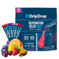DripDrop Hydration Grape Fruit Punch Strawberry Lemonade Cherry 32 Count