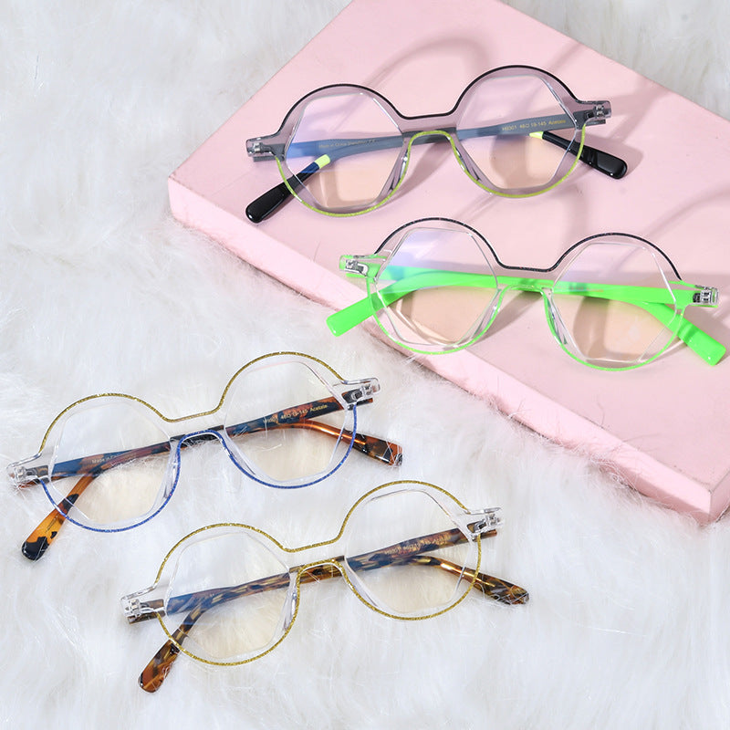 Personalized And Fashionable Polygon Plate Eyeglass Frame