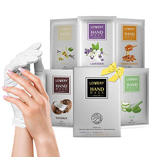 Birthday Gifts Deep Conditioning Hand Mask, 5 Pack, Coconut, Aloe, Honey Almond, Lavender, Vanilla, Made with Vitamin E, Shea Butter & Jojoba Oil, Gifts for Women, Birthday, Gift for Mom, Best Friend