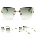 Square rimless cut edge sunglasses - Blue Force Sports