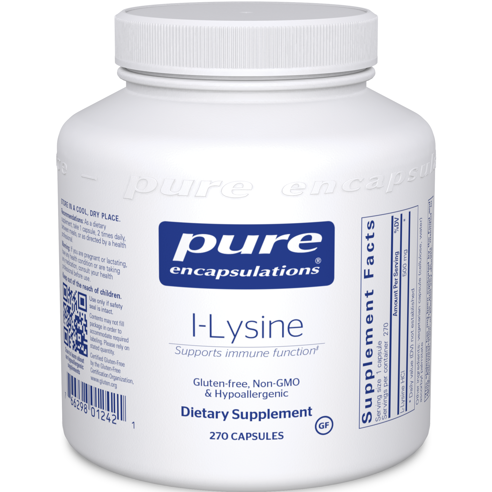 Pure Encapsulations l-Lysine 270 vcaps