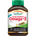 Jamieson No Fishy Aftertaste Ultra Strength Omega-3 900mg High Potency 75pcs NEW