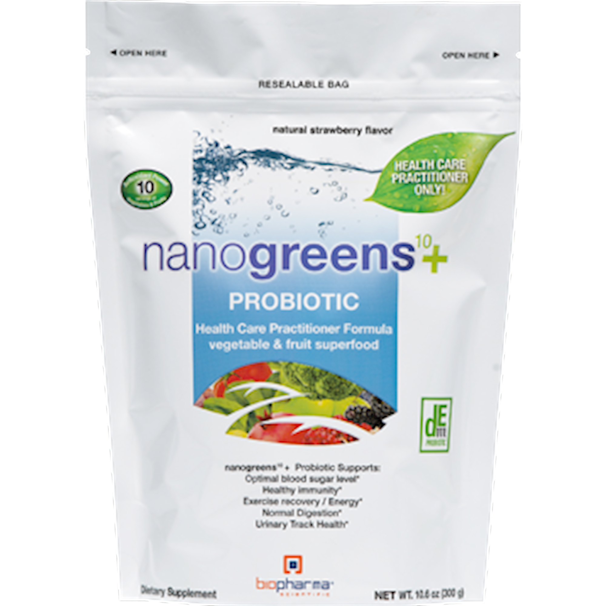BioPharma Scientific nanogreens10+Probiotic 10.6 oz
