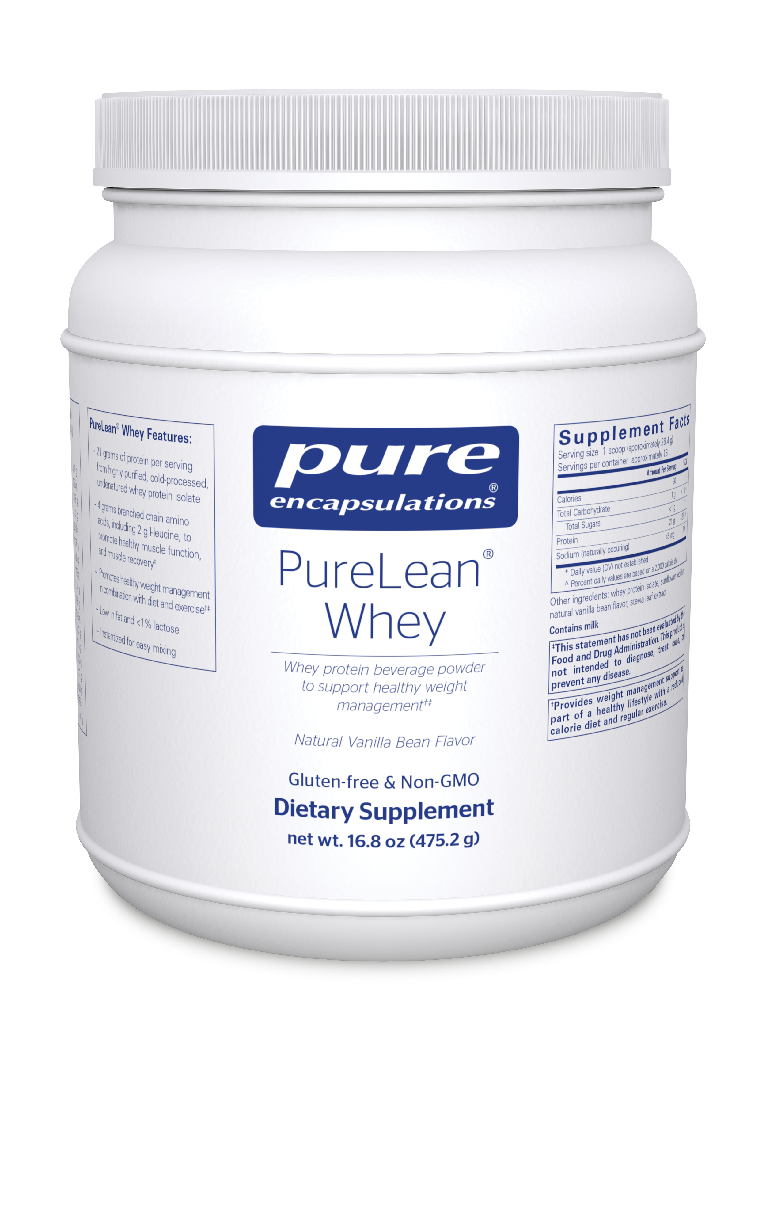 Pure Encapsulations PureLean Whey Vanilla Powder 16.8 oz