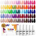 Vishine Gel Nail Polish Set - 45 Color Gel Nail Polish with Base Top Coat Lasting Nail Gel Polish Soak Off UV LED Gel Polish Manicure Kit 48Pcs 8ml