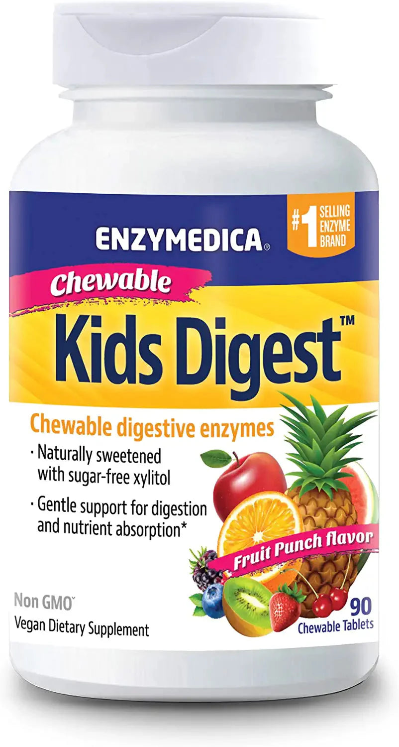 Enzymedica, Kids Digest, Chewable Digestive Enzymes, 90 Count