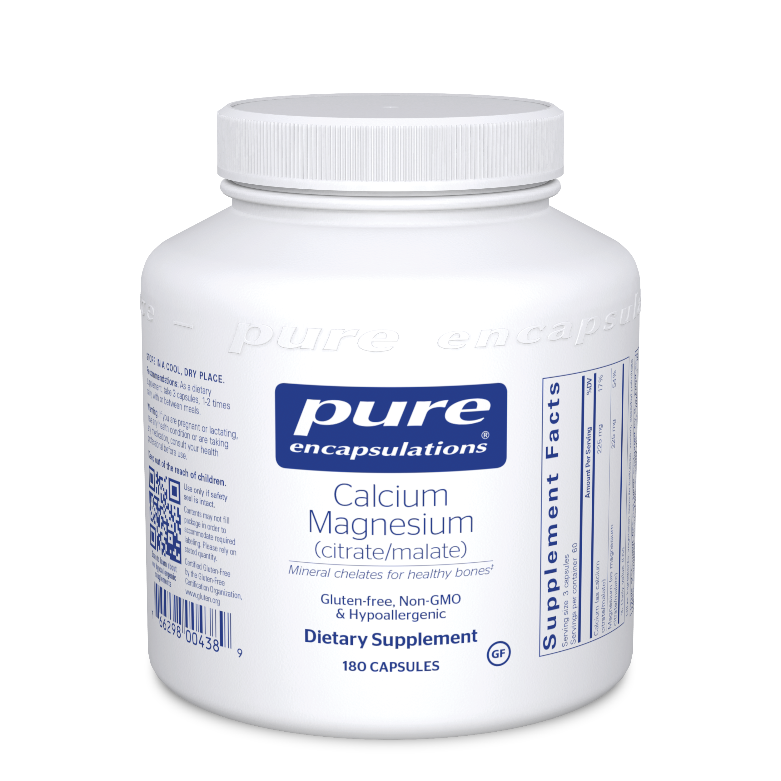 Pure Encapsulations Cal/Mag Citrate Malate 180 vcaps