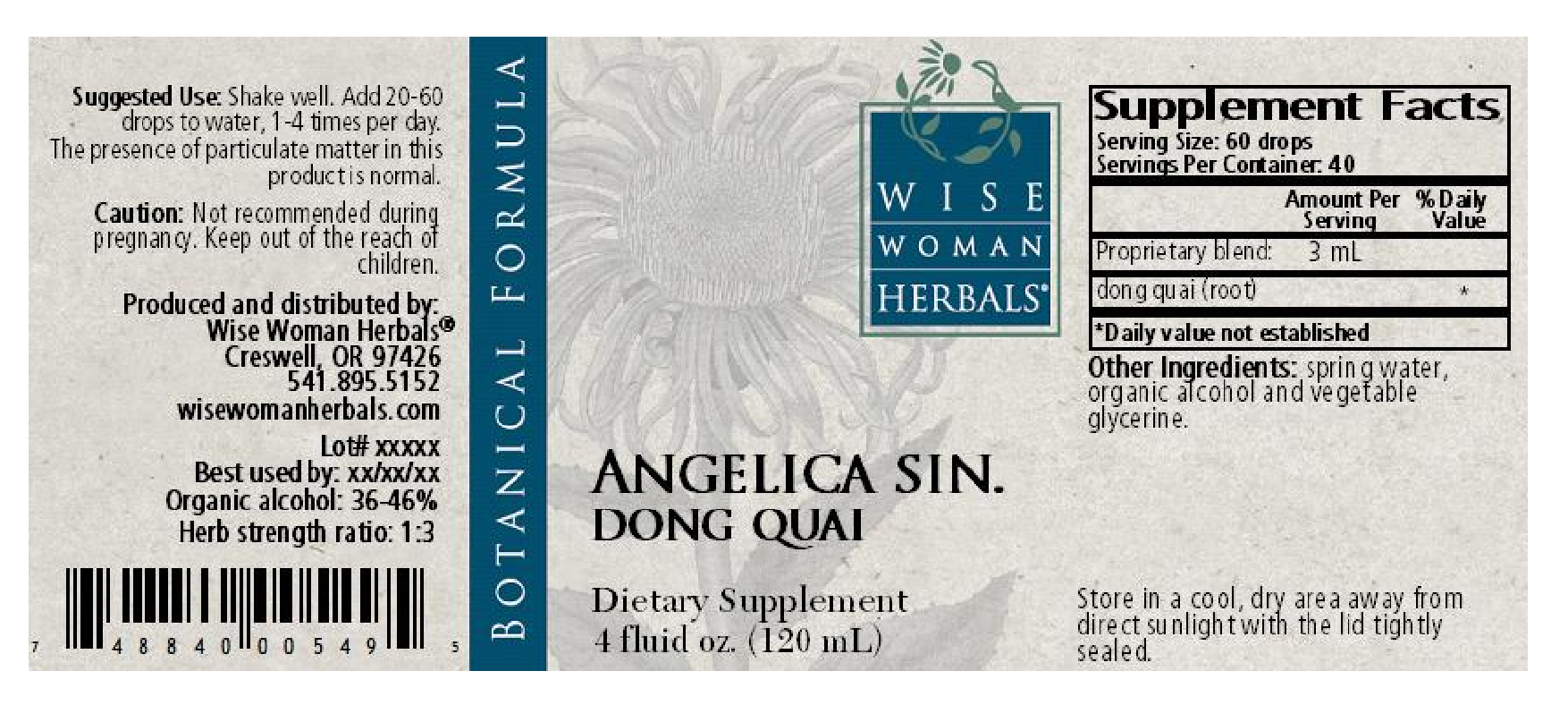 Wise Woman Herbals Angelica sin/dong quai