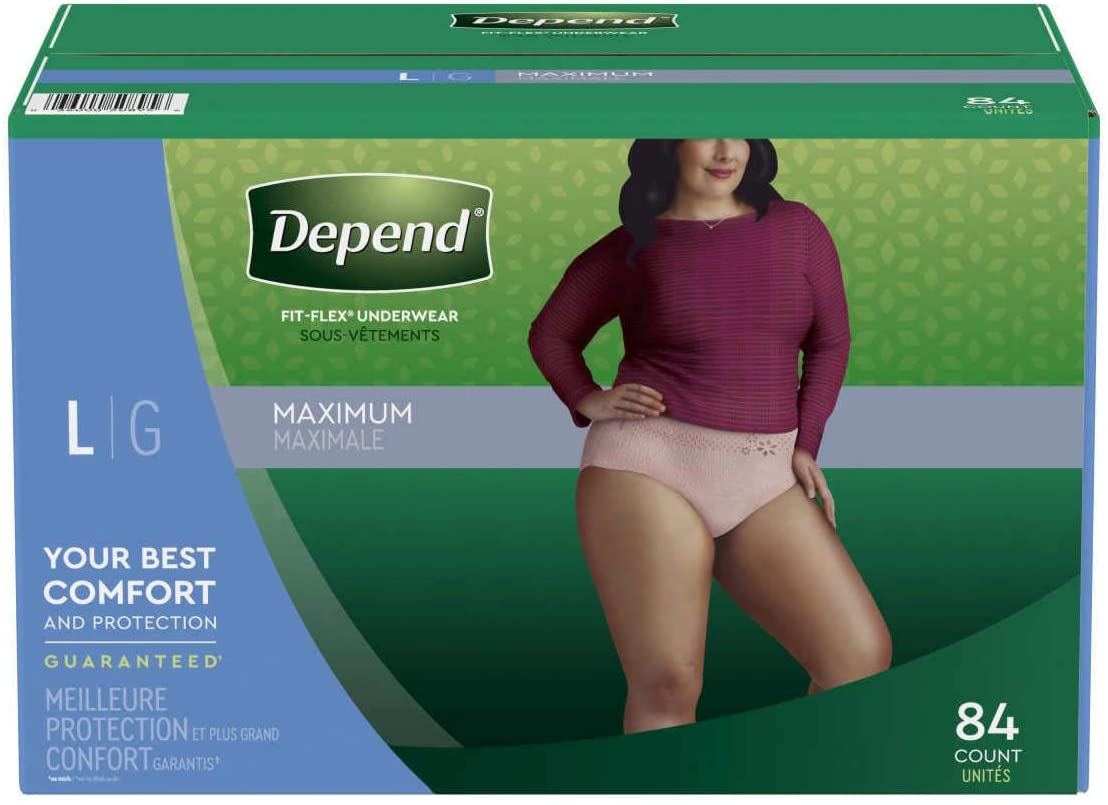 Depend FIT-FLEX Incontinence Underwear for Women  84 Count