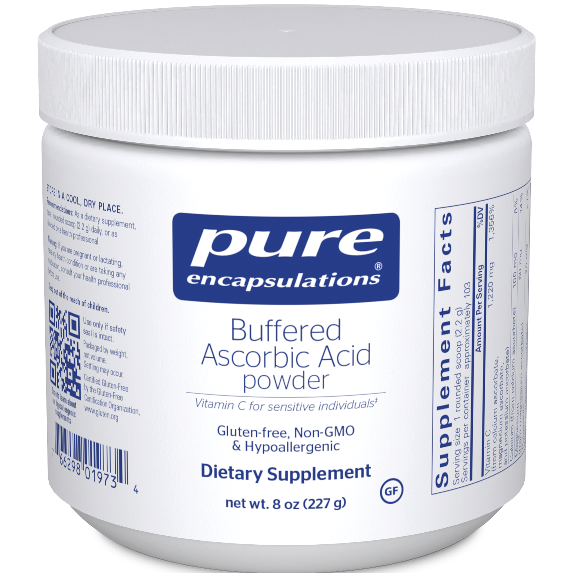 Pure Encapsulations Buffered Ascorbic Acid Powder 227 gms
