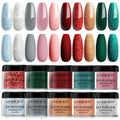 Dip Powder Nail Set, AZUREBEAUTY Classic Christmas Series 10 Colors Red Green Gold Glitter Dipping Powder Set Nail Powder for French Nails Art Manicure DIY at Home, No Need Nail Lamp Valentines Gift
