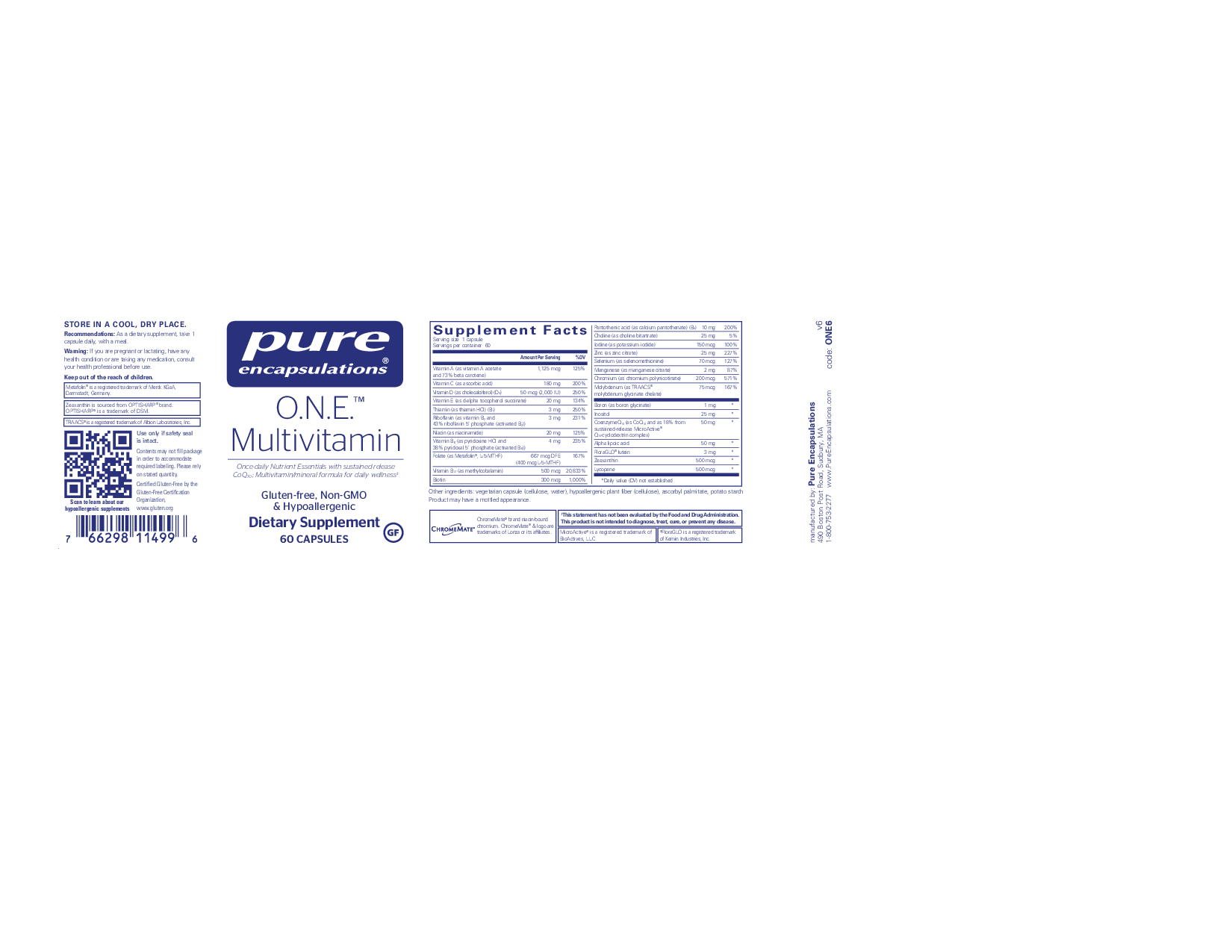 Pure Encapsulations O.N.E.  Multivitamin