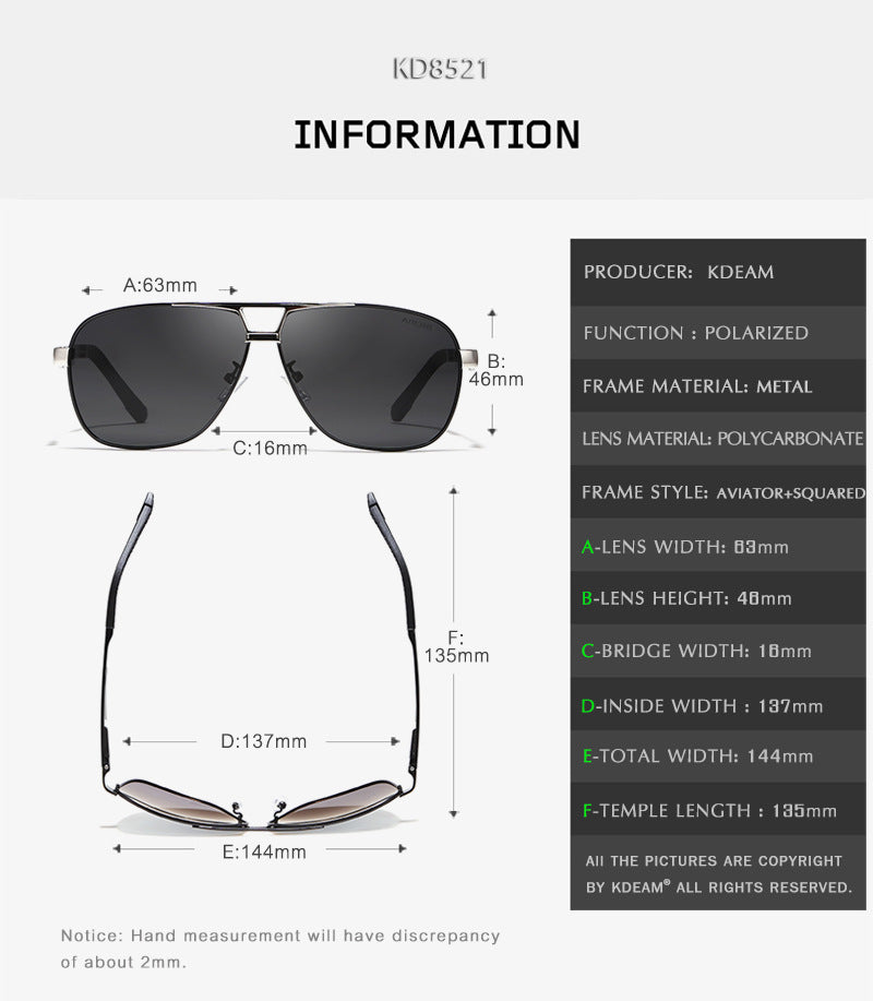 Metal Aluminum Polarized Sunglasses European And American Men's Driving And Driving Sunglasses
