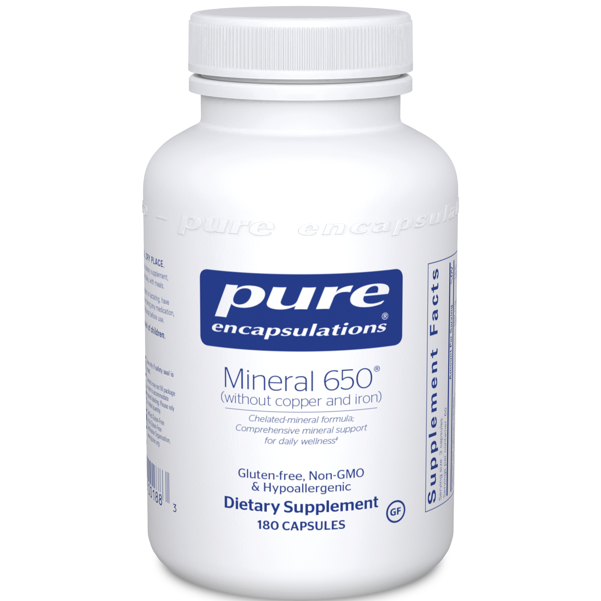 Pure Encapsulations Mineral 650 (w/out CU & FE) 180 vcaps