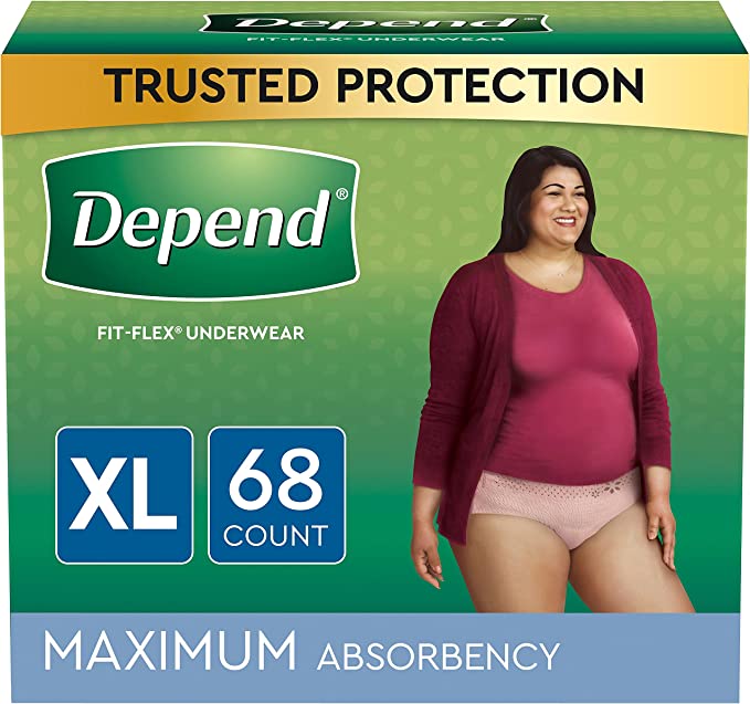 Women's Depend Fit-Flex: Sizes Small to XX-Large