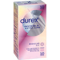 DUREX Condoms Invisible Extra Lube 10pk