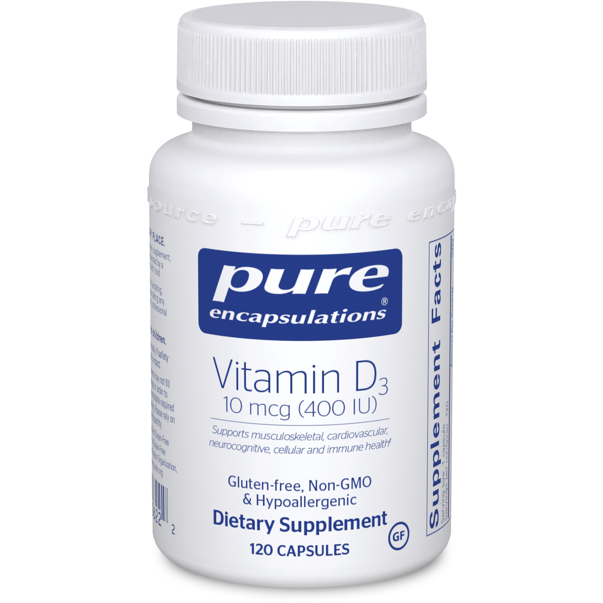 Pure Encapsulations Vitamin D3 400 IU 120 vcaps