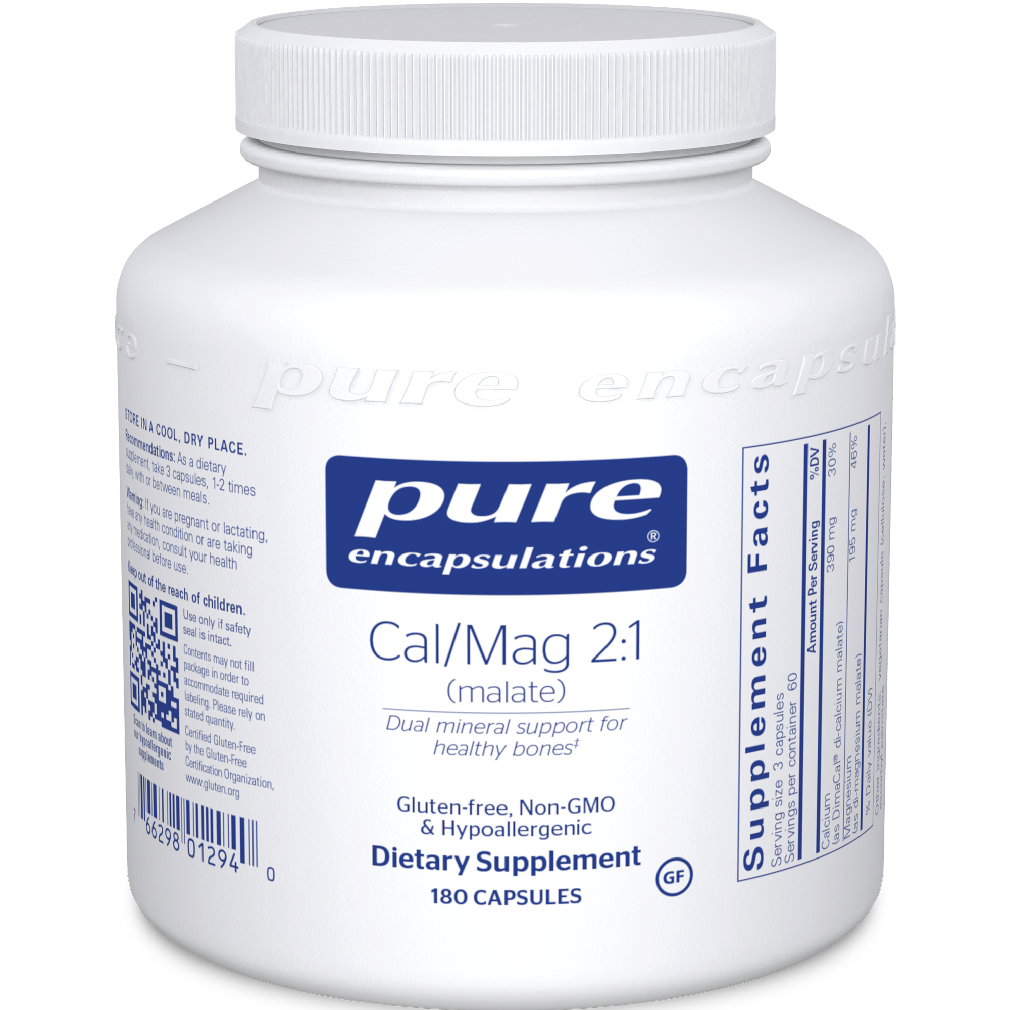 Pure Encapsulations Cal/Mag (malate) 2:1 180 vcaps