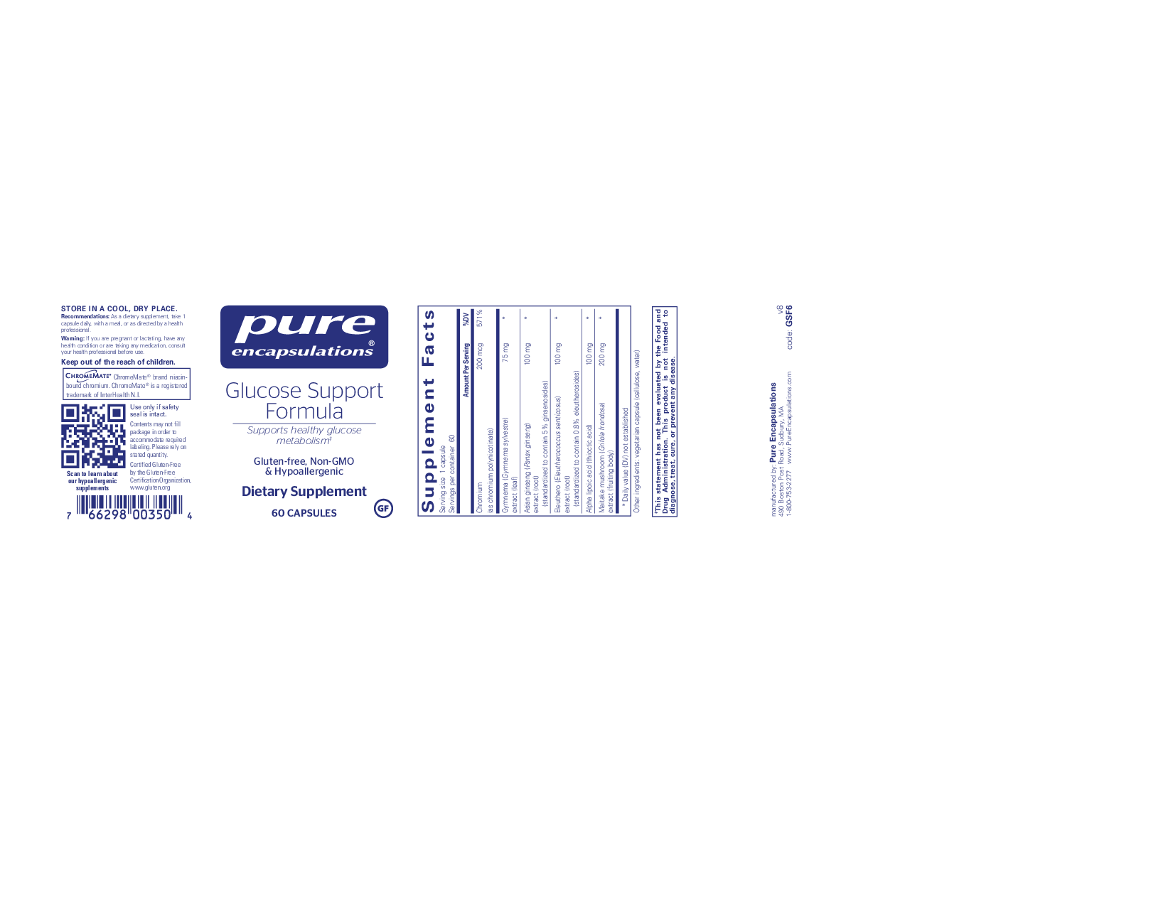 Pure Encapsulations Glucose Support Formula