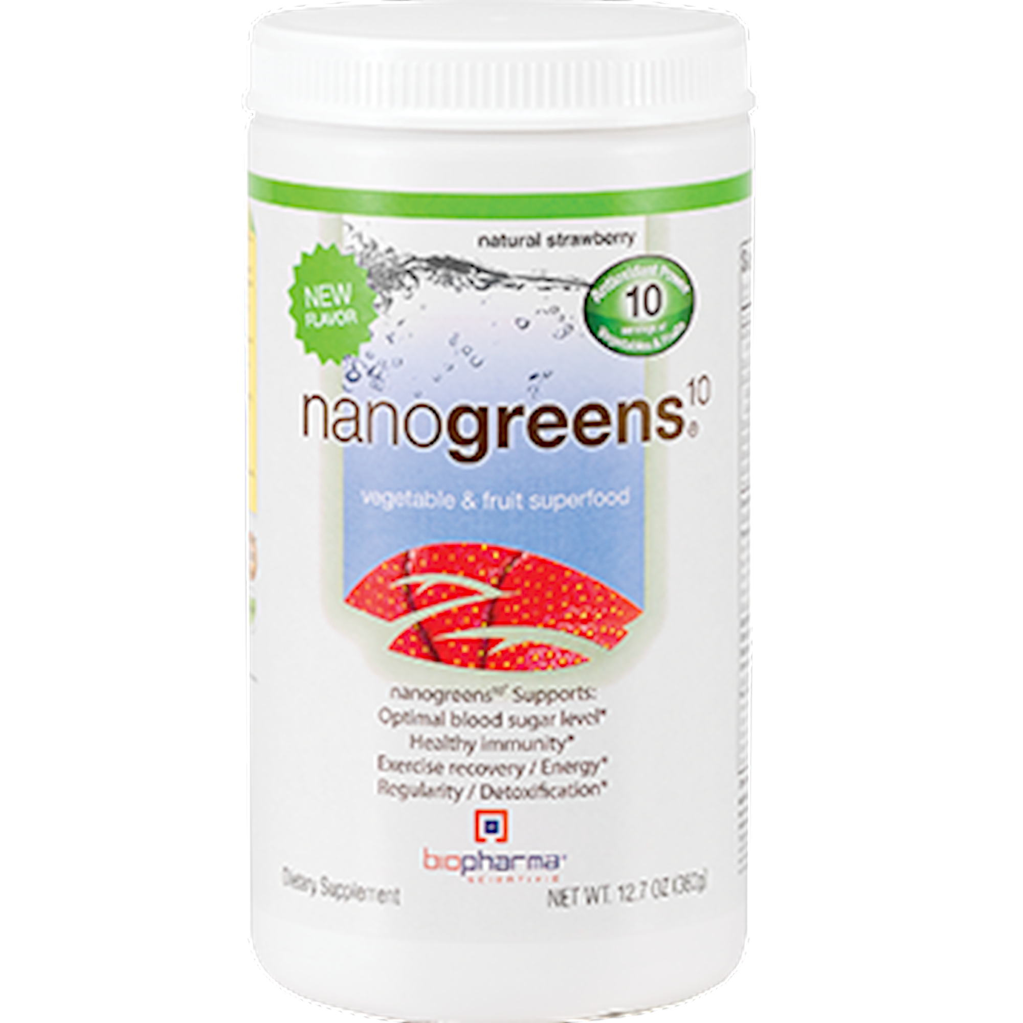 BioPharma Scientific Nanogreens10 Strawberry  12.7 oz