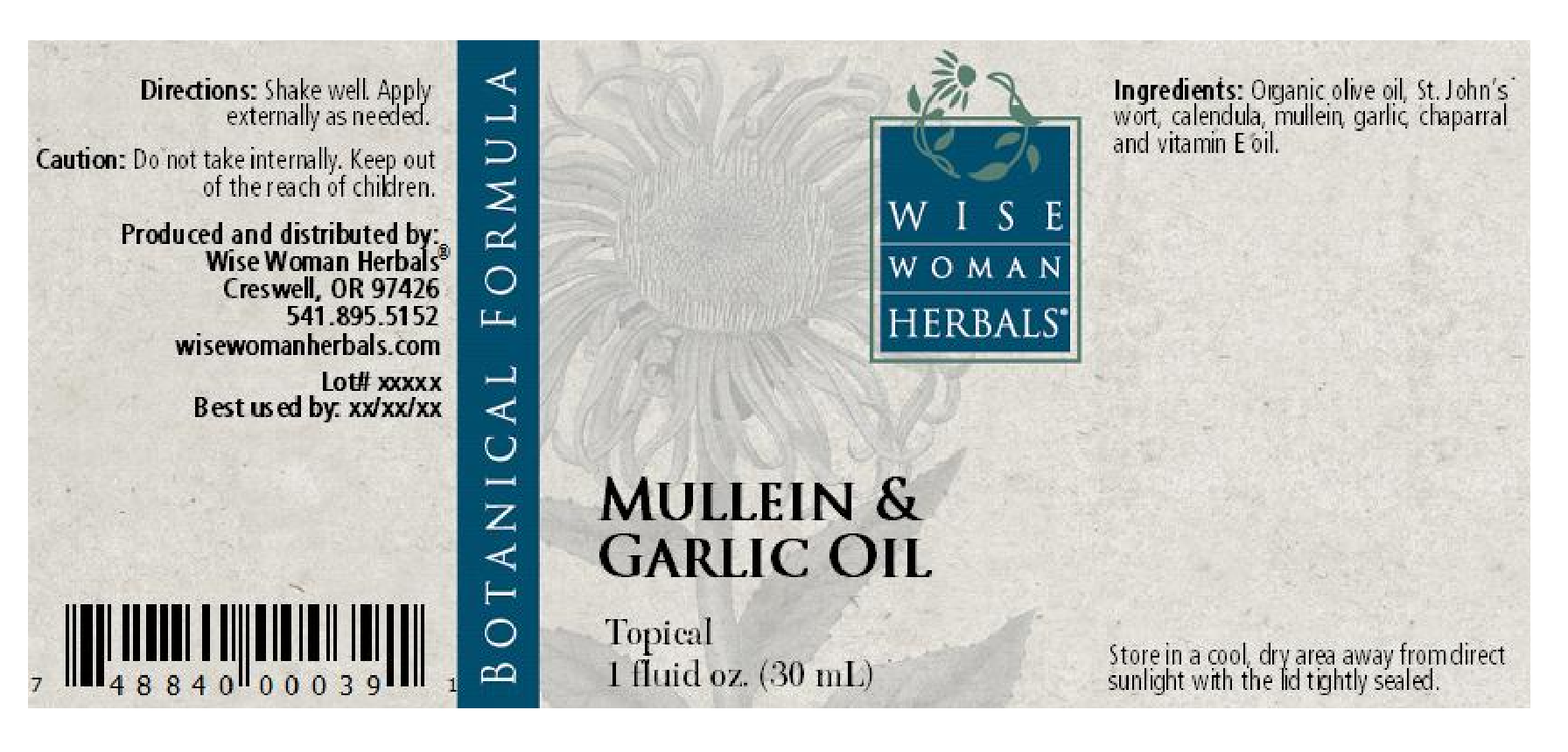 Wise Woman Herbals Mullein & Garlic Oil Compound
