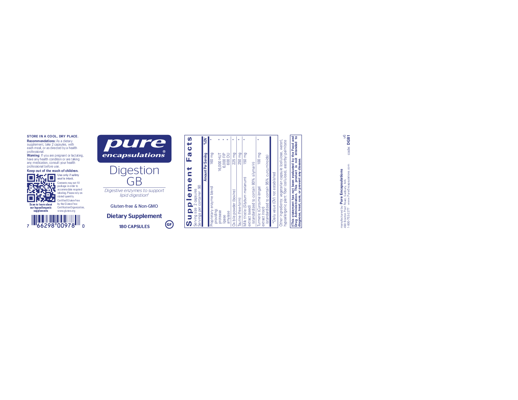 Pure Encapsulations Digestion GB