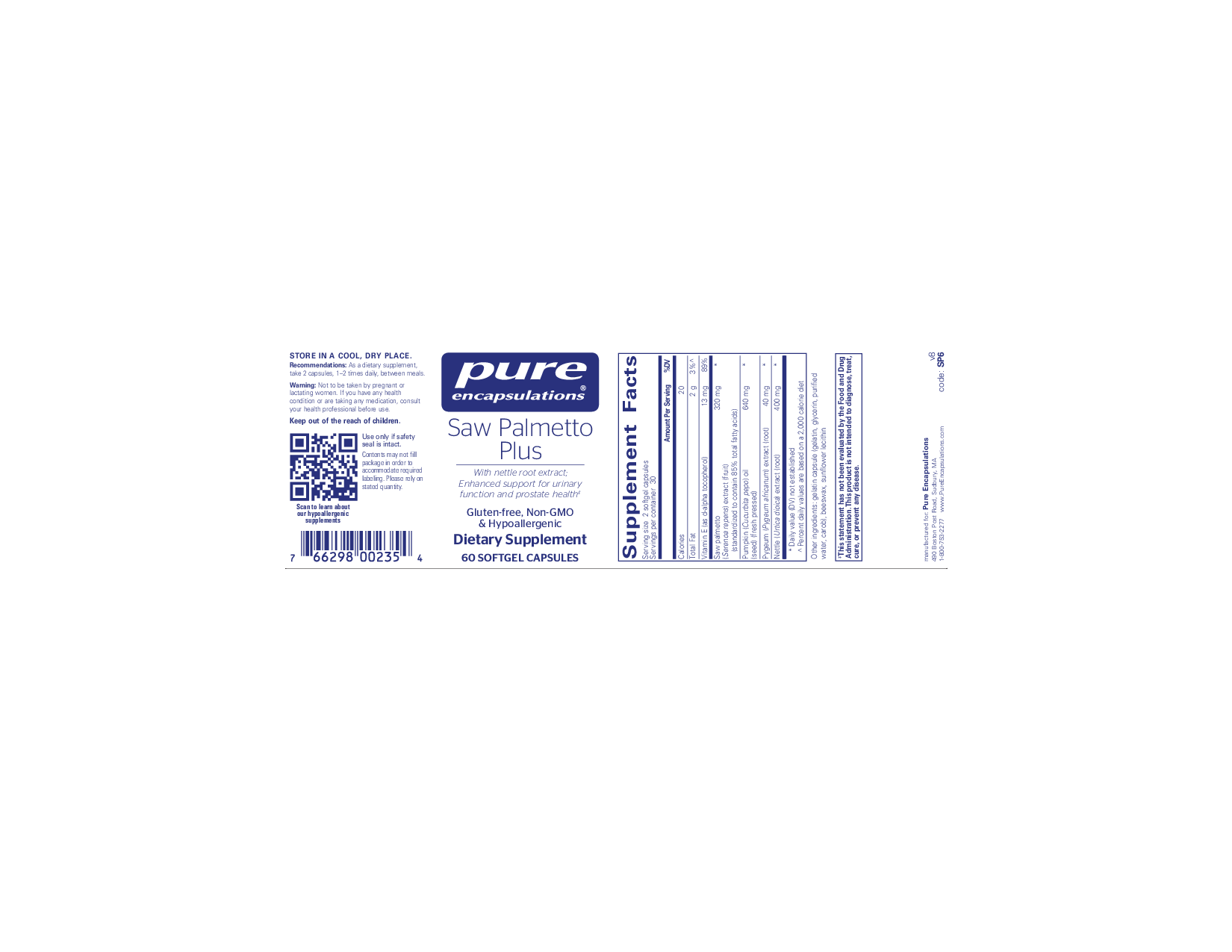 Pure Encapsulations Saw Palmetto Plus