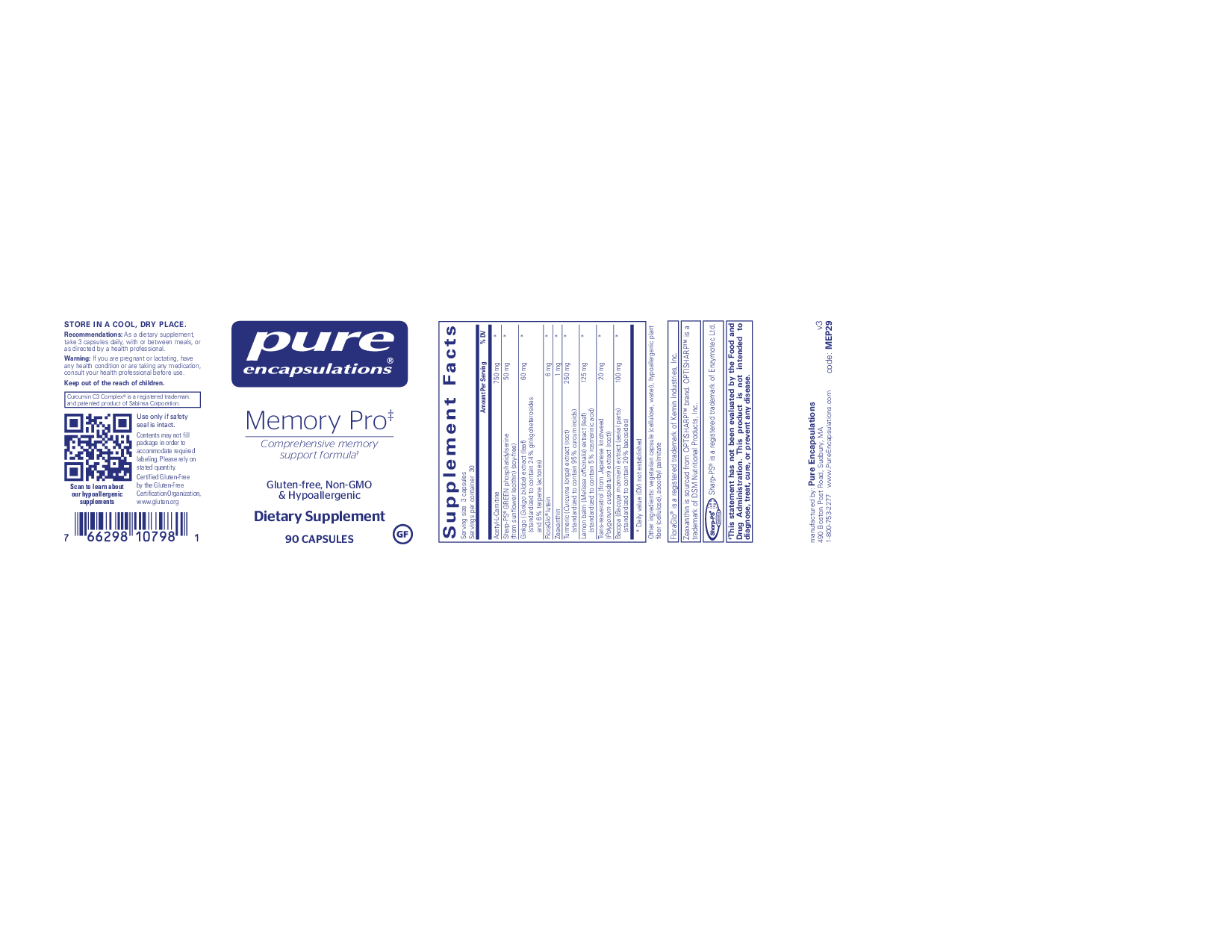 Pure Encapsulations Memory Pro