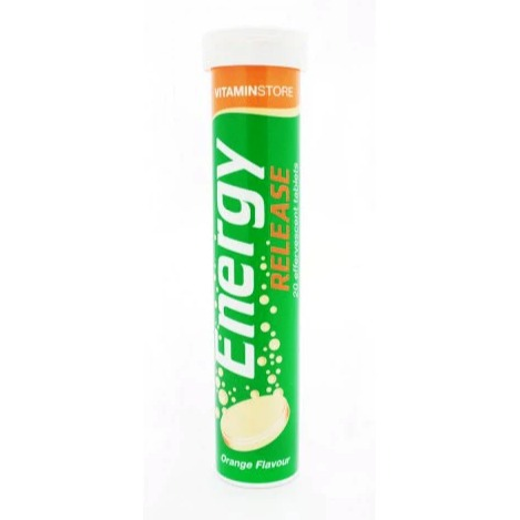 Vitaminstore Vitamin Energy Boost Effervescent Tablets Orange Flavour 20 Tablets