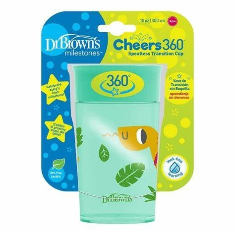 Dr. Brown's Milestones Cheers 360 Training Sippy Cup - Pink Animals - 10oz, 6M+