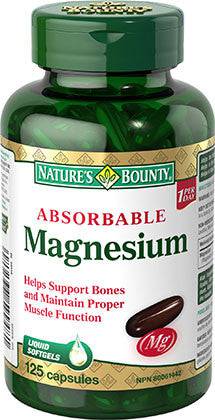 Nature's Bounty Absorbable Magnesium 125 Softgels