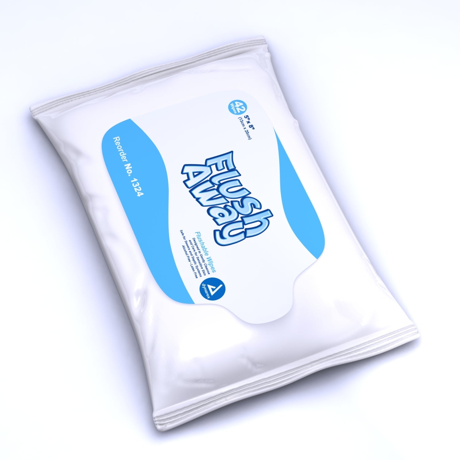 Dynarex 1324 Flushable Personal Wipe Flush Away Soft Pack Water / Propylene Glycol / Aloe Scented. Case of 504 88584222