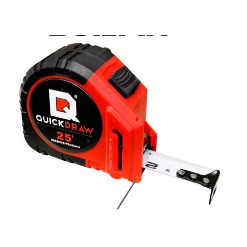 Quickdraw 25 Ft. Quickdraw Pro Self Marking Tape Measure, Red & Black
